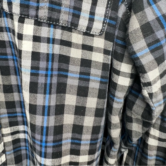 Union Bay Black, White & Blue Plaid Button Down Shirt 100% Cotton Size XL - Picture 5 of 6